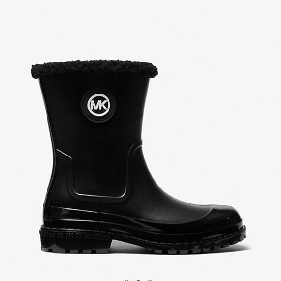 Michael Kors Montaigne Faux Shearling-Line PVC Rain Boot ✨brand new✨ No box - Picture 2 of 11